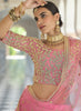 Shimmering Blush Pink Designer Embroidered Wedding Lehenga-Saira's Boutique