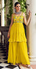 Sunflower Yellow Designer Embroidered Peplum Style Gharara Suit-Saira's Boutique