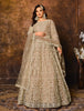 Taupe Designer Heavy Embroidered Net Anarkali Suit-Saira's Boutique