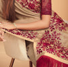 Taupe & Maroon Designer Embroidered Silk Wedding Saree-Saira's Boutique