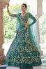 Teal Blue Designer Heavy Embroidered Bridal Lehenga-Saira's Boutique