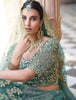 Teal Blue Designer Heavy Embroidered Bridal Lehenga-Saira's Boutique
