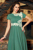 Green Embroidered Linen Kurti-Saira's Boutique