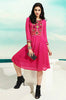 Pink Embroidered Georgette Kurti-Saira's Boutique