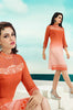 Pink & Orange Embroidered Georgette Kurti-Saira's Boutique