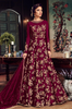 Wine Designer Heavy Embroidered Net Bridal Anarkali Gown-Saira's Boutique