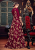 Wine Designer Heavy Embroidered Net Bridal Anarkali Gown-Saira's Boutique