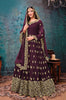 Wine Purple Designer Embroidered Georgette Anarkali Suit-Saira's Boutique