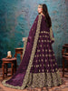 Wine Purple Designer Embroidered Georgette Anarkali Suit-Saira's Boutique