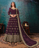 Wine Purple Designer Embroidered Georgette Anarkali Suit-Saira's Boutique