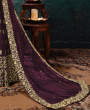 Wine Purple Designer Embroidered Georgette Anarkali Suit-Saira's Boutique
