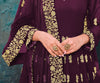 Wine Purple Designer Embroidered Georgette Anarkali Suit-Saira's Boutique