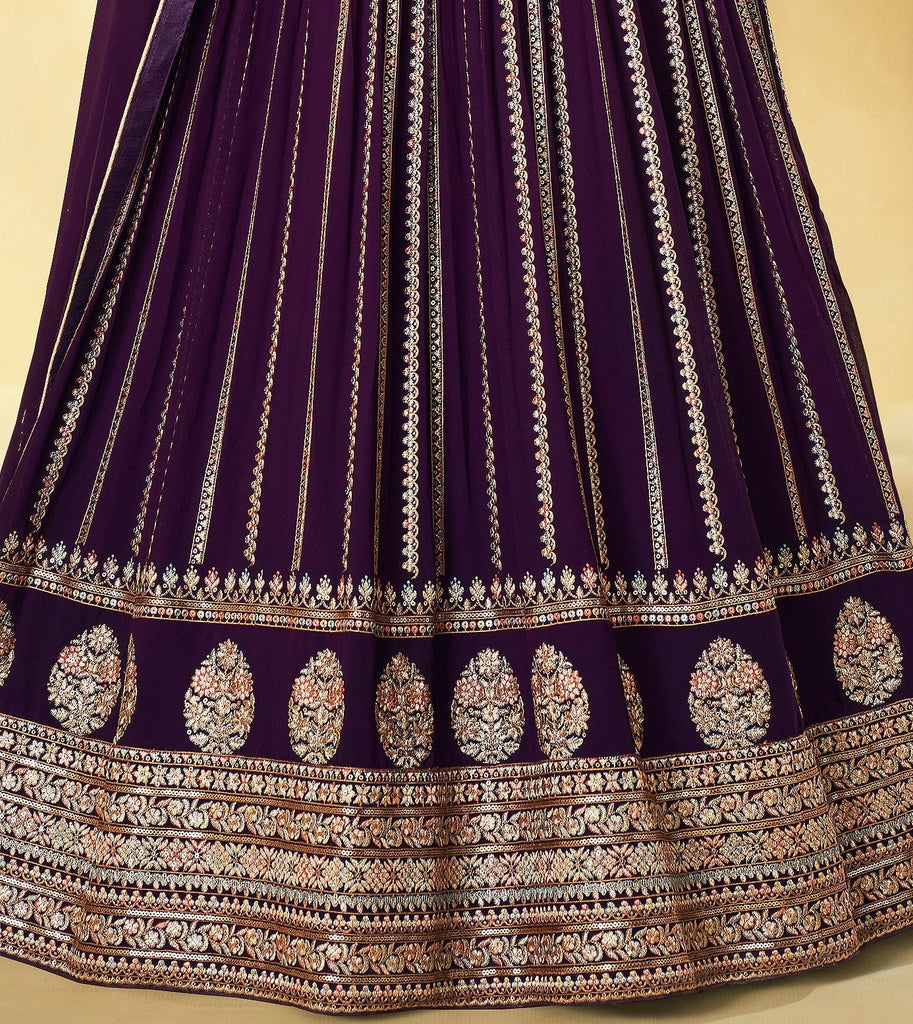 Wine Purple Designer Heavy Embroidered Party Wear Anarkali Suit-Saira's Boutique