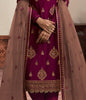Wine Purple & Taupe Designer Embroidered Kurti Style Lehenga-Saira's Boutique