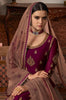 Wine Purple & Taupe Designer Embroidered Kurti Style Lehenga-Saira's Boutique