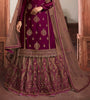 Wine Purple & Taupe Designer Embroidered Kurti Style Lehenga-Saira's Boutique