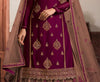Wine Purple & Taupe Designer Embroidered Kurti Style Lehenga-Saira's Boutique