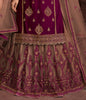 Wine Purple & Taupe Designer Embroidered Kurti Style Lehenga-Saira's Boutique