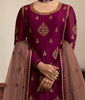 Wine Purple & Taupe Designer Embroidered Kurti Style Lehenga-Saira's Boutique