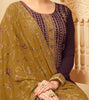 Wine & Marigold Brown Designer Embroidered Pant Suit-Saira's Boutique