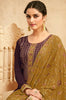 Wine & Marigold Brown Designer Embroidered Pant Suit-Saira's Boutique