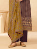 Wine & Marigold Brown Designer Embroidered Pant Suit-Saira's Boutique