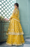 Yellow Designer Embroidered Lehenga Style Anarkali Suit-Saira's Boutique