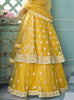 Yellow Designer Embroidered Lehenga Style Anarkali Suit-Saira's Boutique