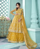 Yellow Designer Embroidered Lehenga Style Anarkali Suit-Saira's Boutique