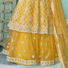 Yellow Designer Embroidered Lehenga Style Anarkali Suit-Saira's Boutique