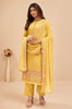 Yellow Designer Embroidered Party Wear Georgette Pant Suit-Saira's Boutique