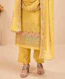 Yellow Designer Embroidered Party Wear Georgette Pant Suit-Saira's Boutique