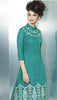 Sea Green Embroidered Pashmina Kurti-Saira's Boutique