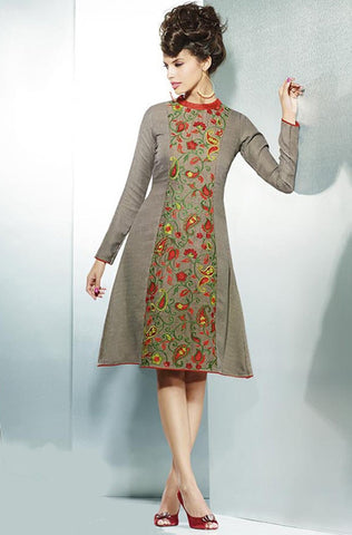 TREND LEVEL Women's Winter Wear Regular Fit Embroidered Designer Woolen  Latest Kurti - Rawat Store