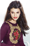 Purple Embroidered Pashmina Kurti-Saira's Boutique
